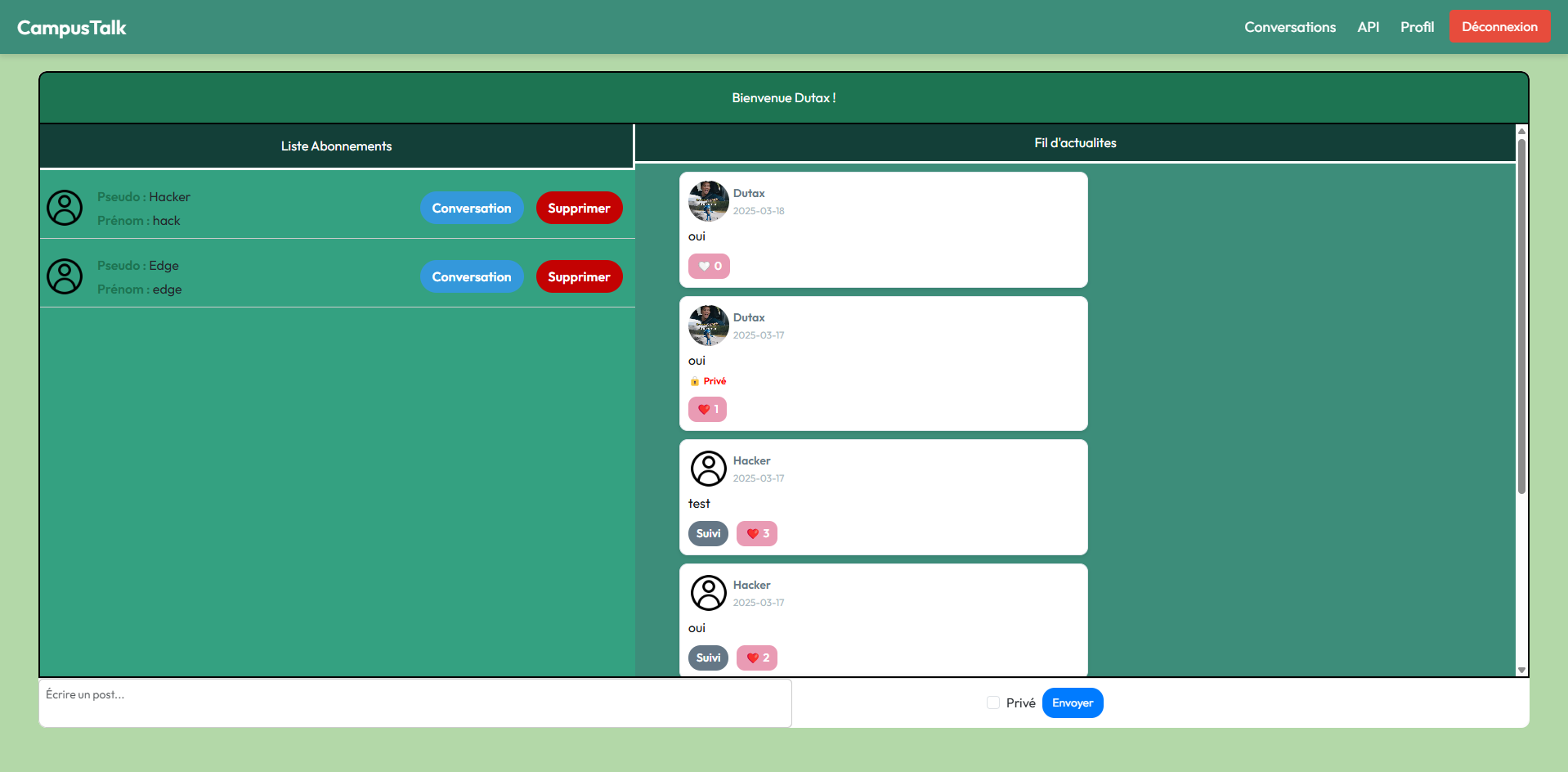 Application Web CampusTalk